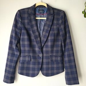 RW & Co Blue Plaid Blazer Sz 4